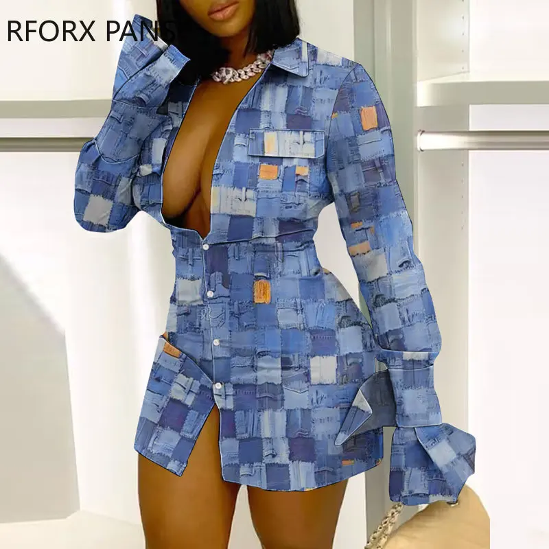 100% Recycled denim patchwork mini dress – Megan Ismay