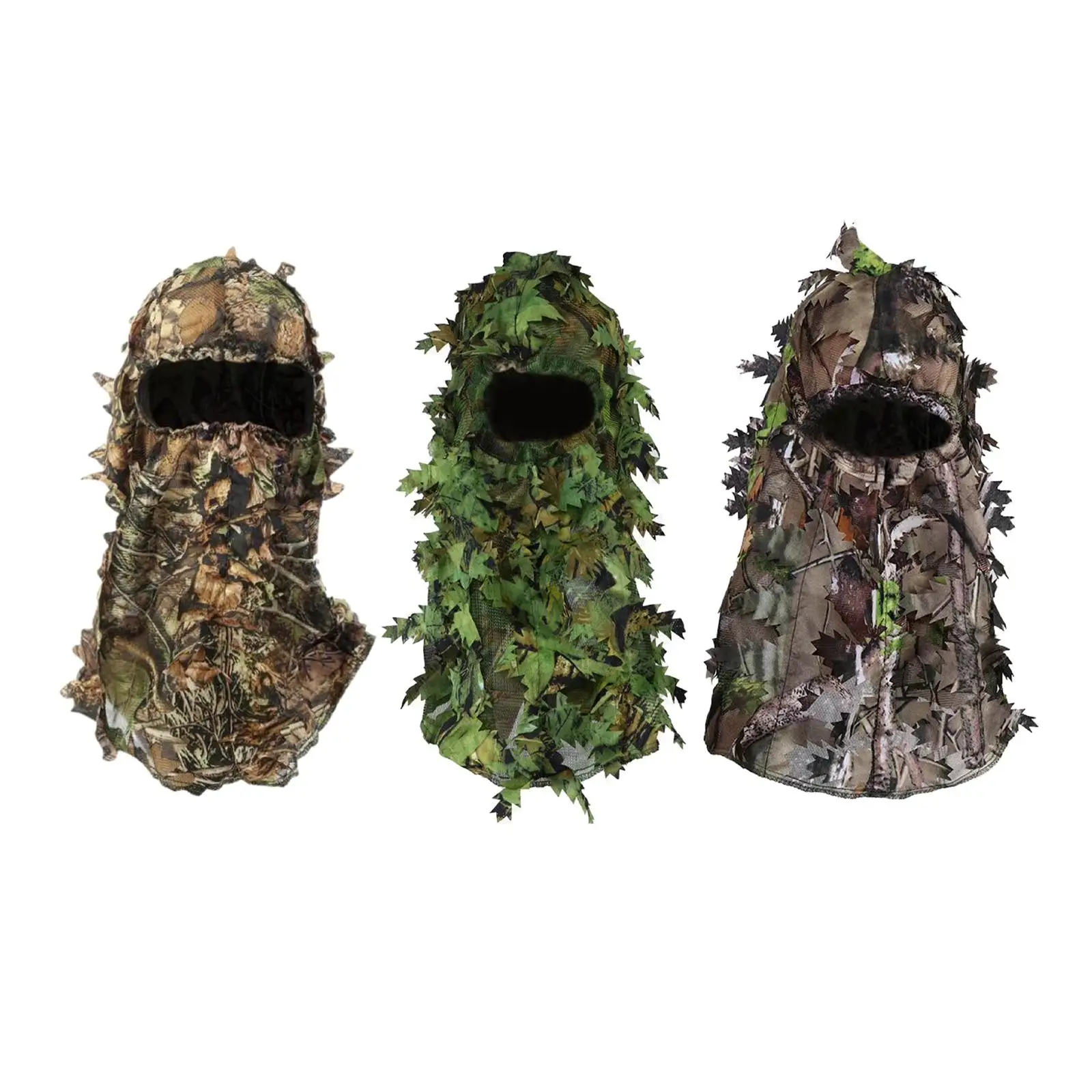 Ghillie Hat for Men 3D Leaves Cap for Outdoor Fishing Jungle Bush Hat Headwear Accessories