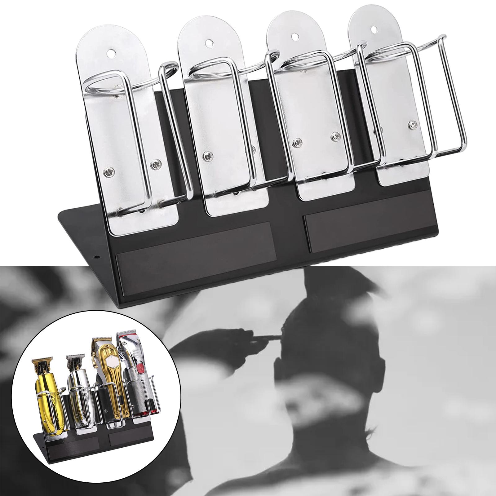 4 Slots Hair Clipper Holder, Salon Electric Hair Cutter Stand Shelf, Beard Shaver Rack, for Barbers Hairstylist