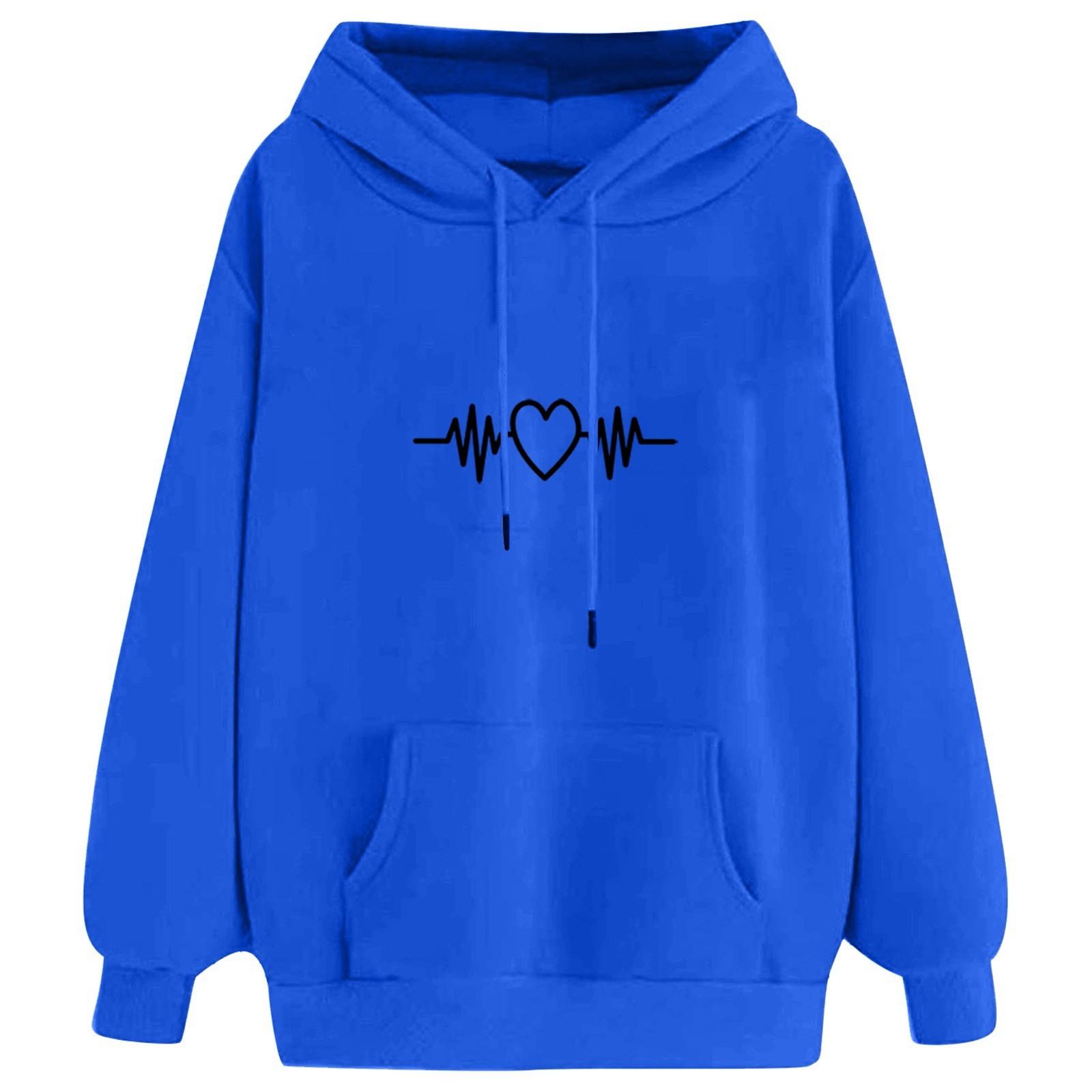 Moletom feminino casual com capuz estampado em