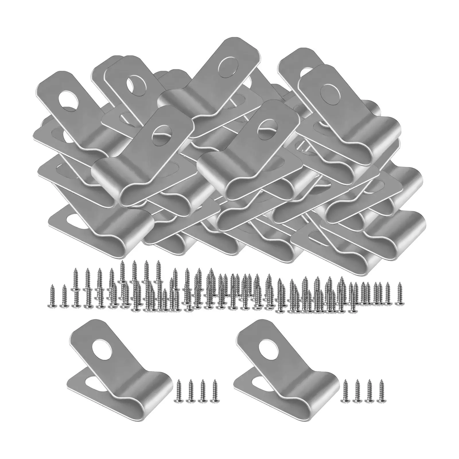 100Pcs Wire Fence Clips with Tightening Screws Fencing Mounting Clips for Vinyl, Metal, Wood Fence Lightweight Multifunctional