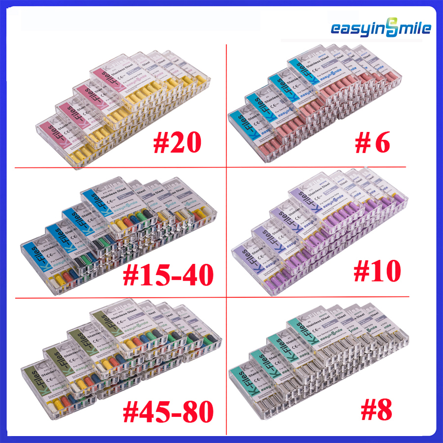 Best of 60Pcs EASYINSMILE Dental Hand Use K-Files 25mm Stainless Steel Endodontic Root Canal Files #6 / 8 / 10 / 15 Dentist Tools Reviews & Tips