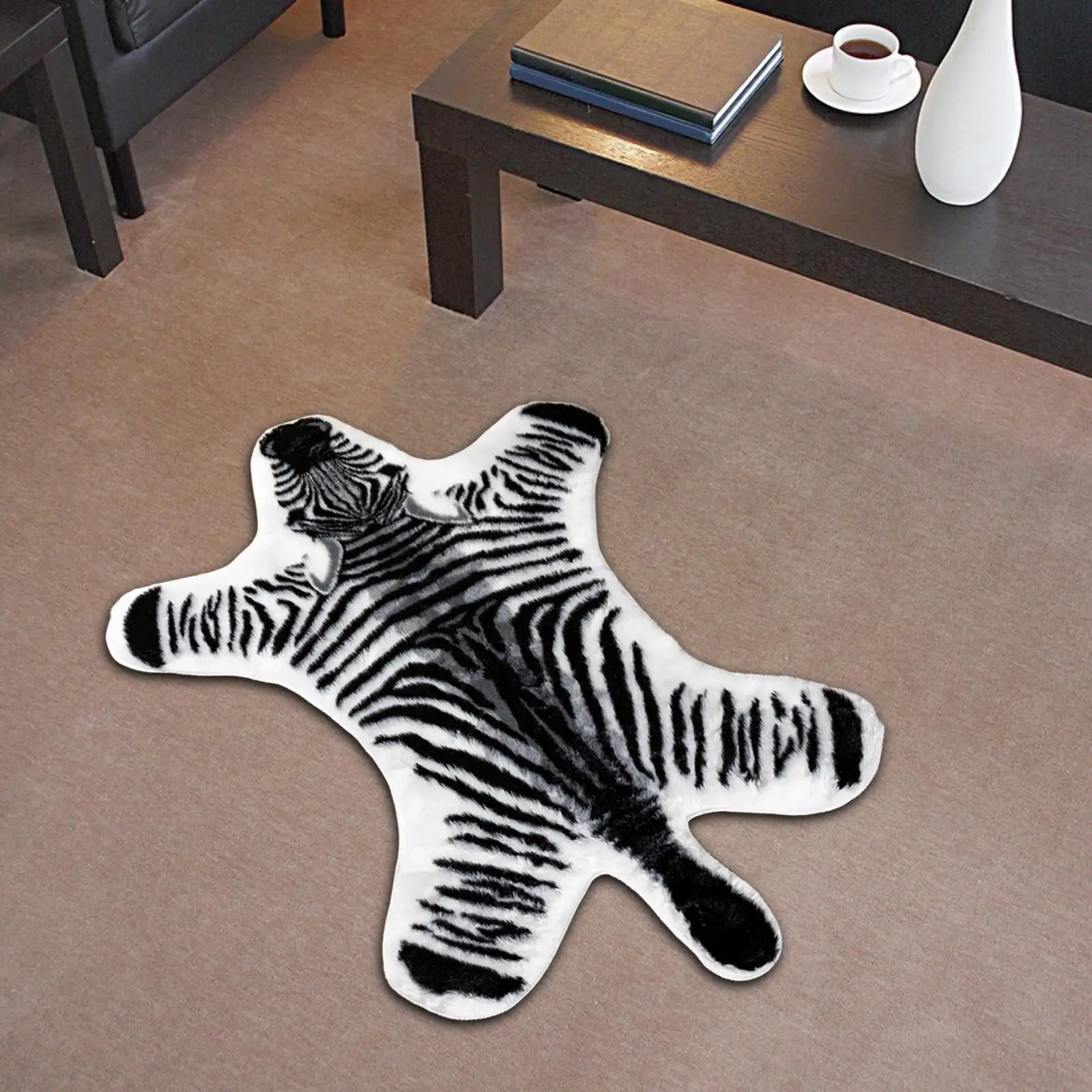 Tiger Pattern Mat Bedside Carpet Tufted Carpet for Bathroom Indoor Entryway