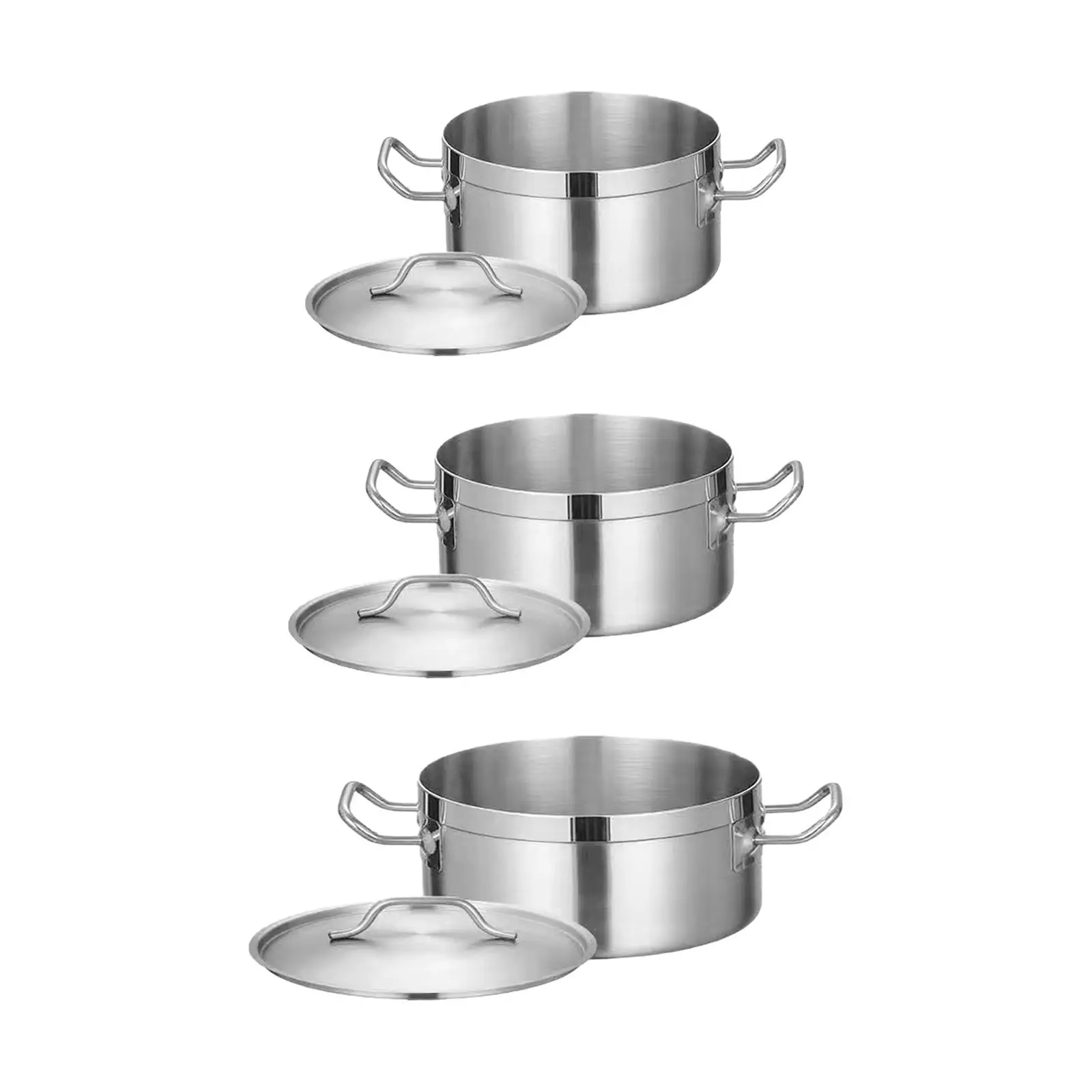 Stainless Steel Stockpot Cookware Casserole Pot Heavy Duty Induction Stockpot for Kitchen Outdoor Camping Household Commercial