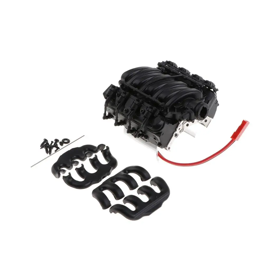 1/10 Scale V8 Engine with Cooling Fan for SCX10 Rock Crawler