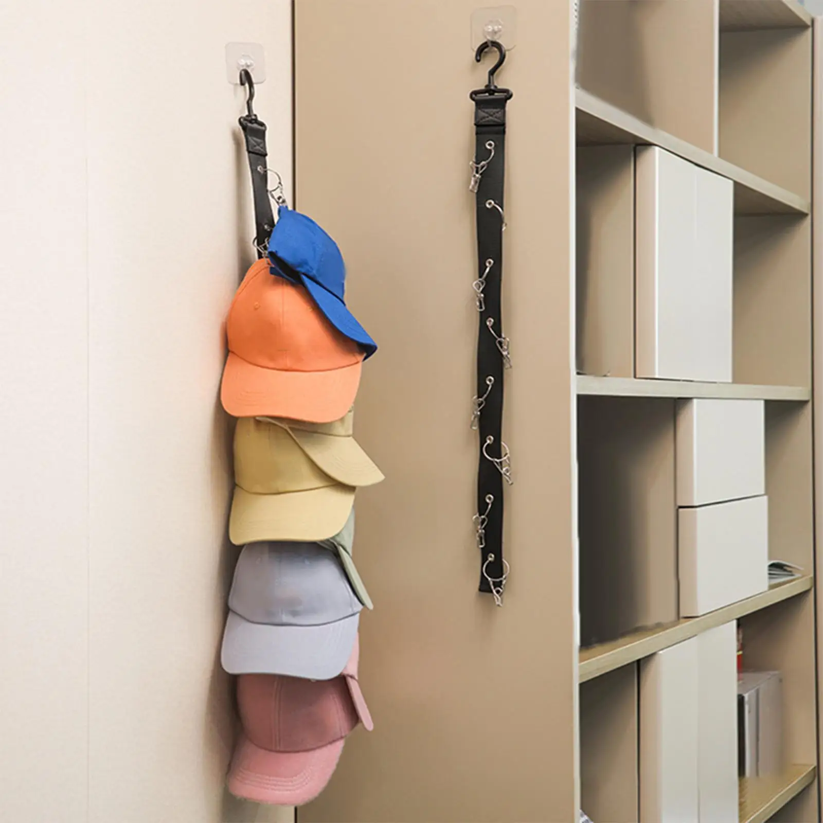 Hat Rack Organizer Hanging Hat Storage Hangers Display Racks with Hook Caps Rack Hat Stand for Sports Hats Golf Caps Door Closet