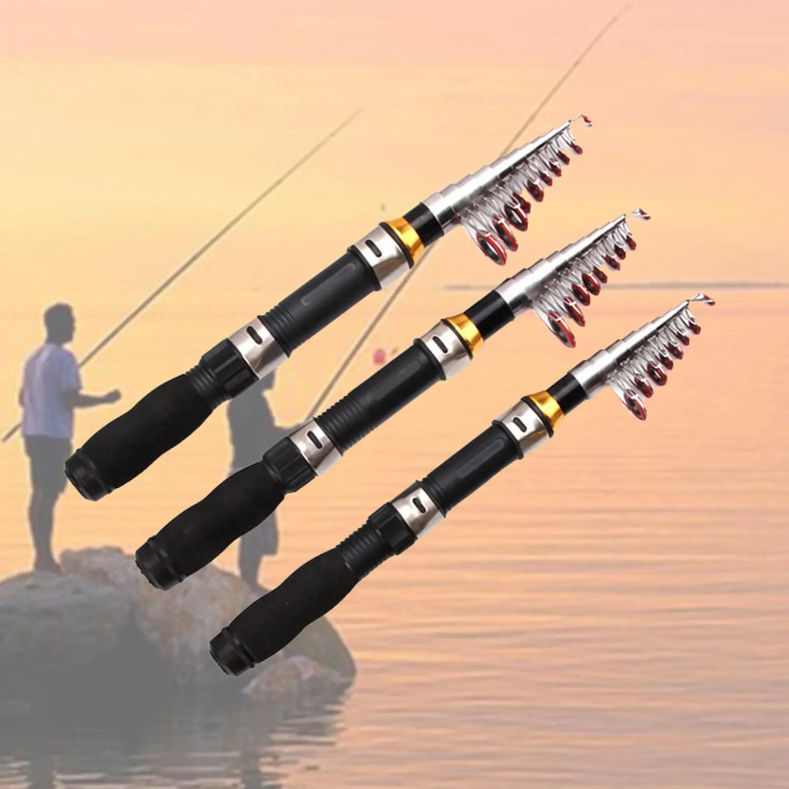 FRP Telescopic Fishing Rod Ultralight Travel Pole Saltwater Freshwater