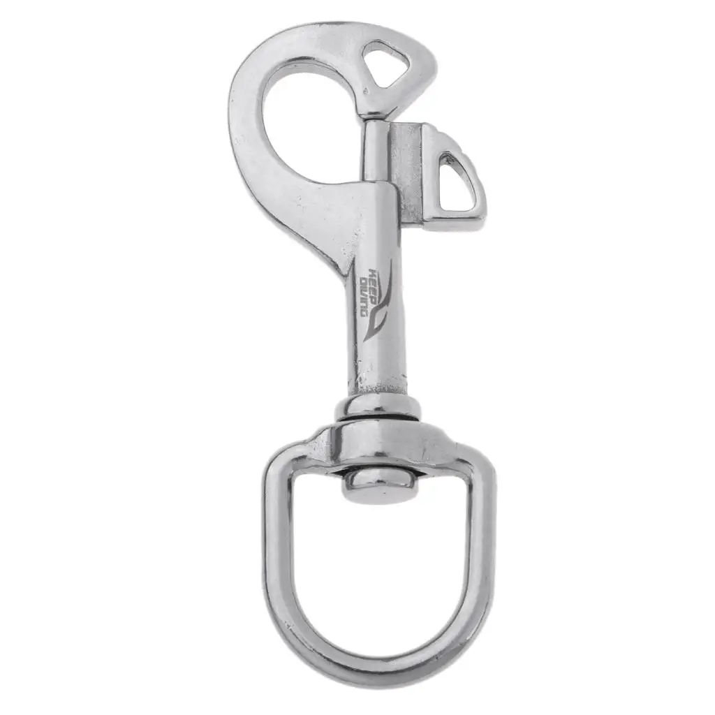 316 Stainless Steel Swivel Eye Bolt Snap Single Ended Spring Hook for Scuba Technical Diving Underwater Snorkeling Accessories