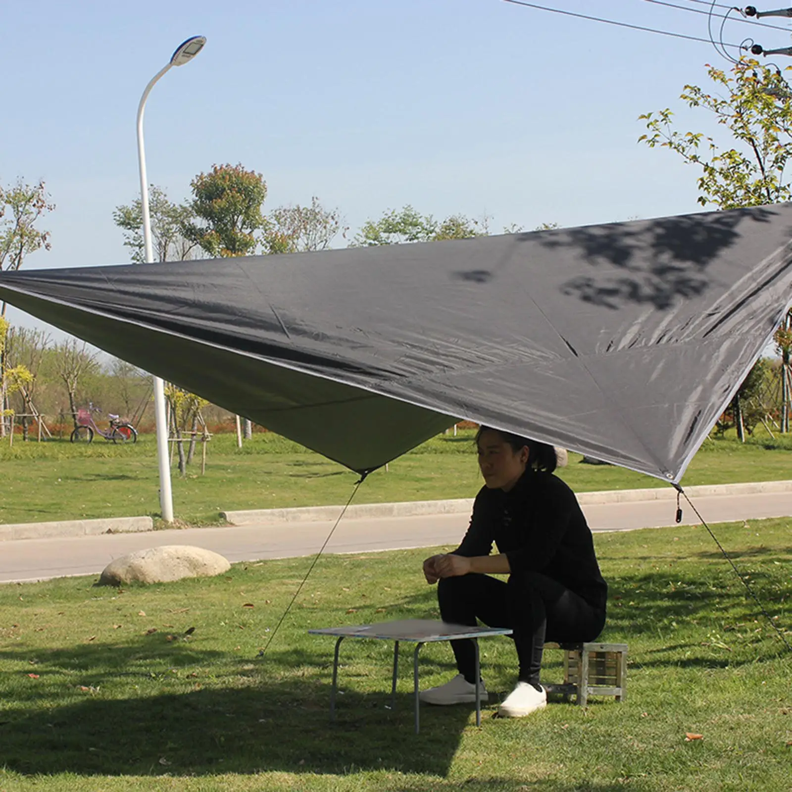 Camping Tent Tarp Rain Fly Sun Shelter Picnic Mat Hammock Backyard Cover