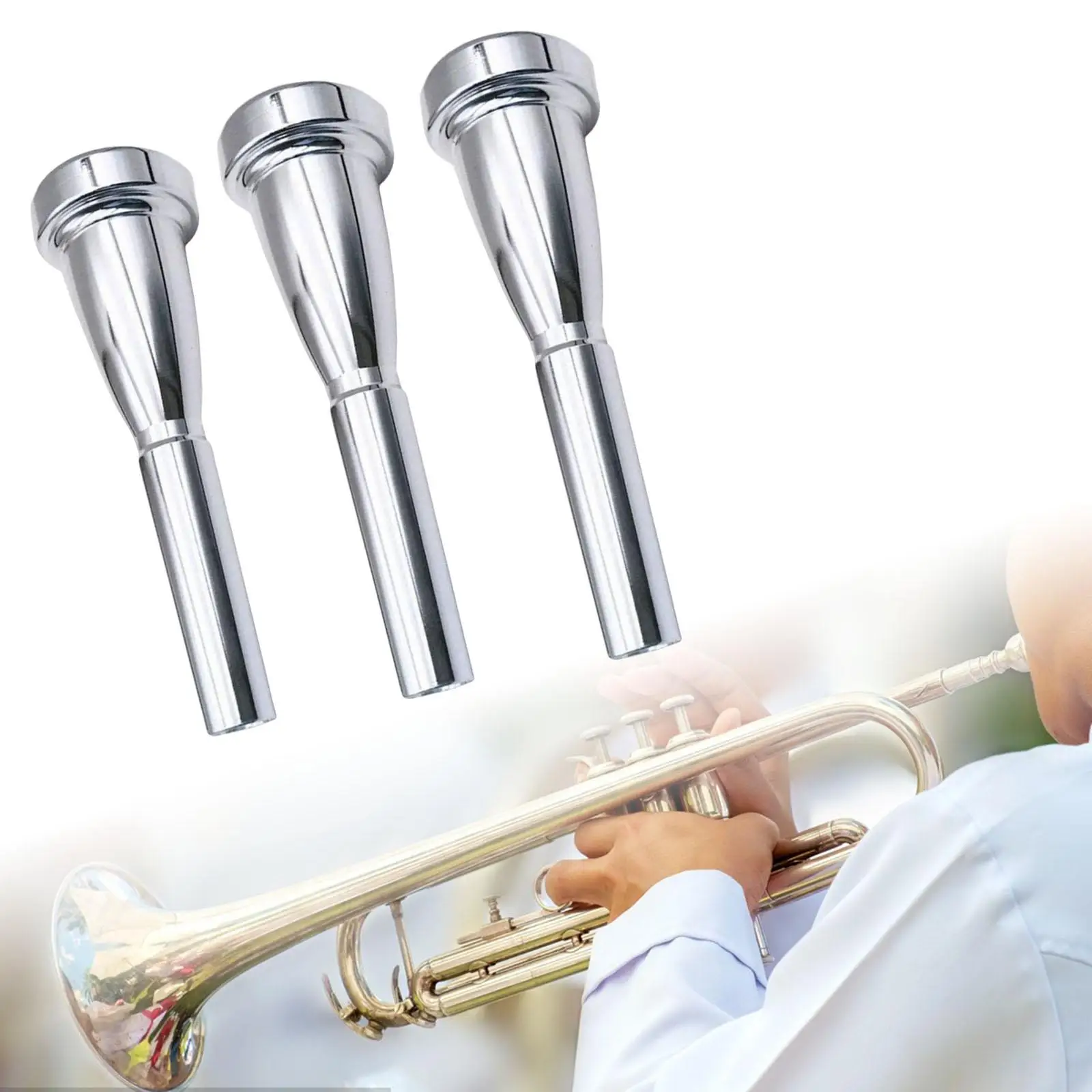 3 Pieces Professional Trumpet Mouthpiece Replacement Trumpet Parts 3C 5C 7C Size