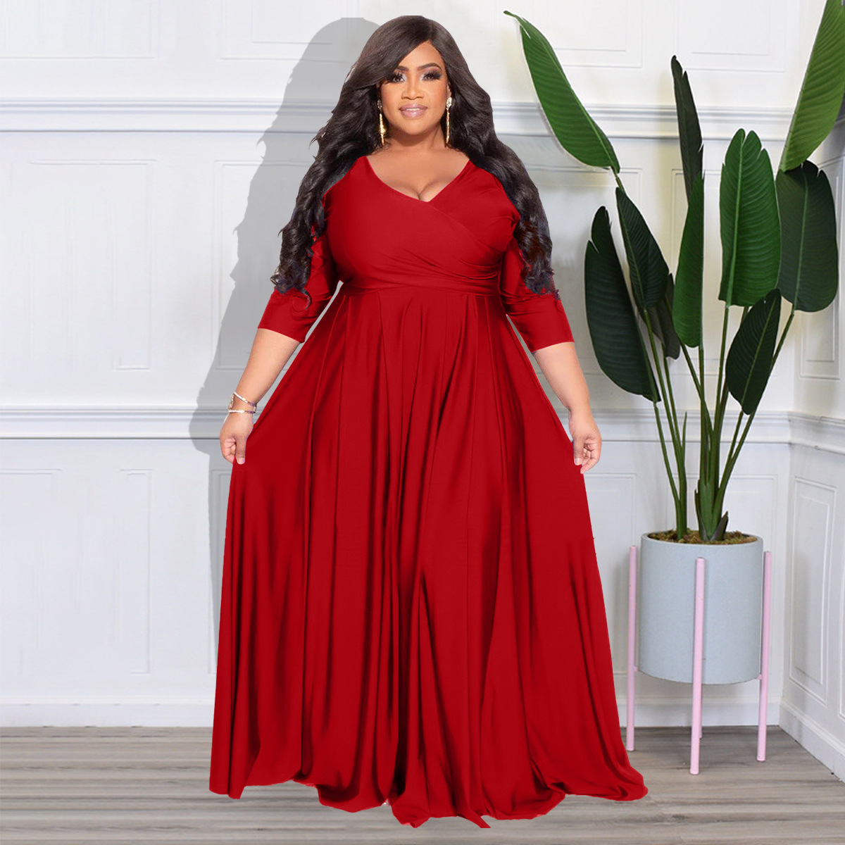 plus size apple red bridesmaid dresses