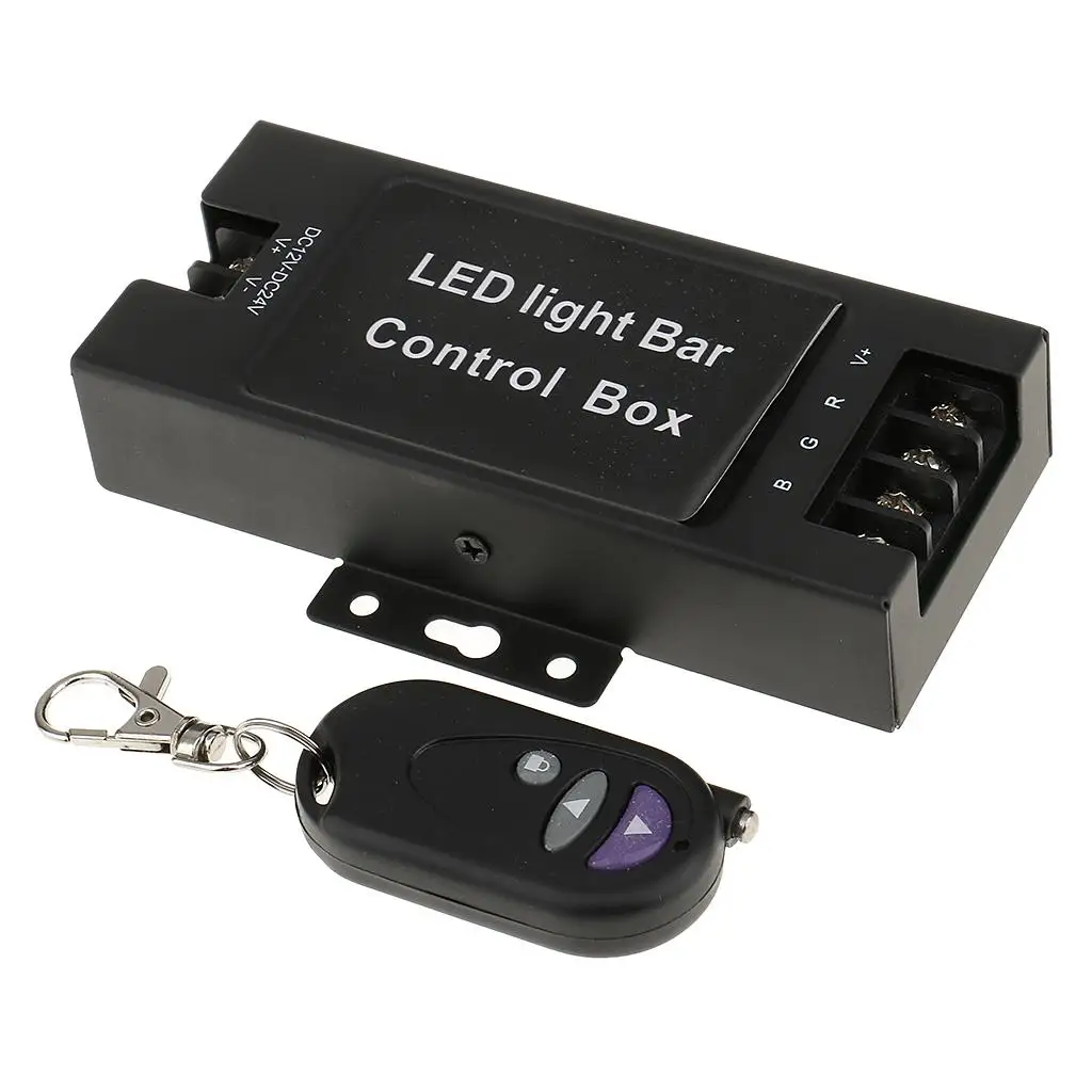 12V -24V LED Light Lamp Bar Strobe Controller Box with Wireless Remote Black New