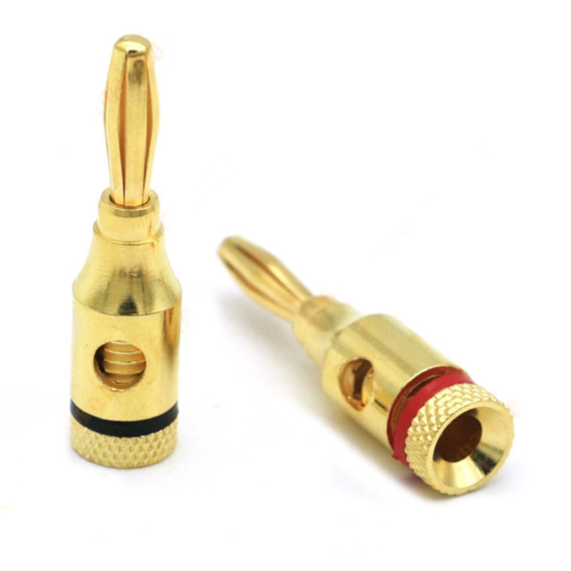 Gold Plated Speaker Banana Plugs Open Screw Type Connector for Speaker Wire Home Theater