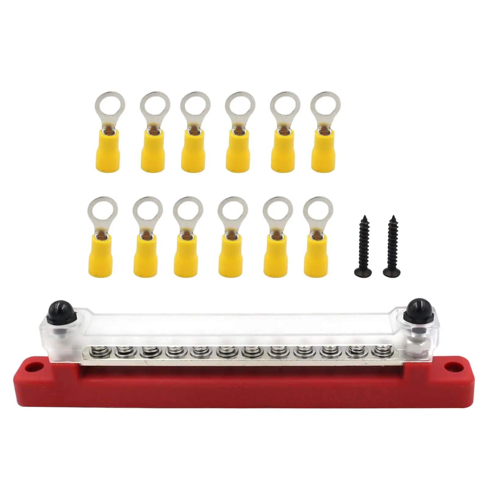 Power Distribution Terminal Block 48V 150A Heavy Duty with Cover Bus Bar for Caravan Marine Boat Trailer Car