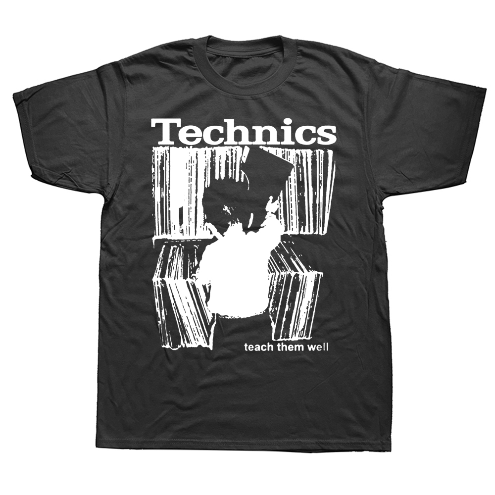 Technics T-Shirt Kid Teach Them Well Dj Musik T-Shirt Mode Baumwolle Kurzarm O-Ausschnitt Sommer Coole T-Shirts – Detail 3