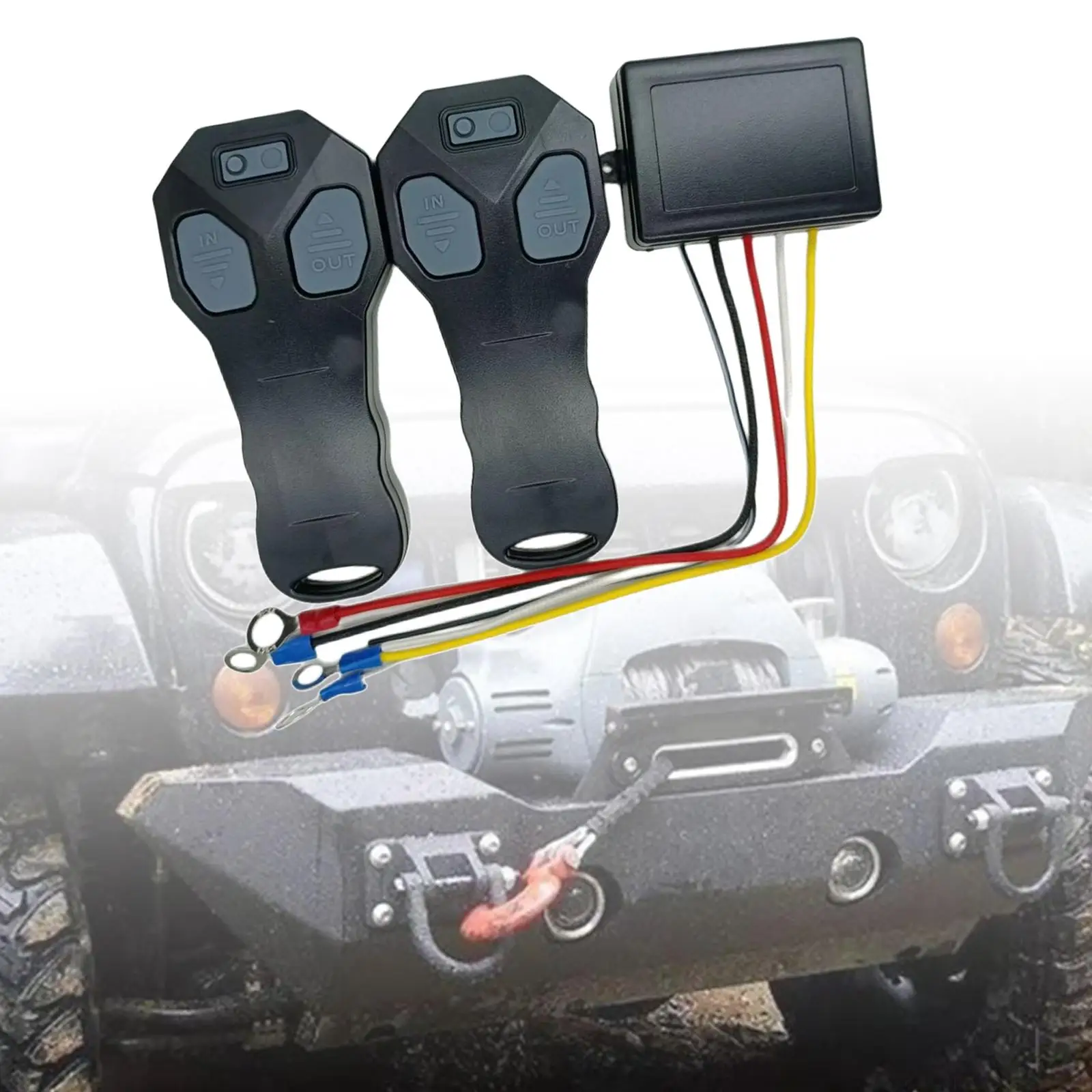 Wireless Winch Remote Control Kit Easy Installation DC12V 24V Handset Switch 2 Electric Remote Control for Truck Vehicle