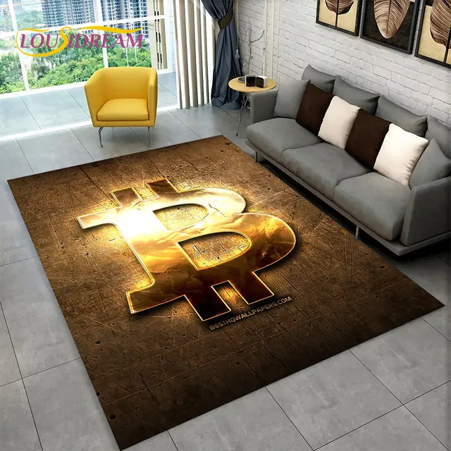3D Bitcoin Virtual Currency Area Rug Large,Carpet Rug for Living Room  Bedroom Sofa Playroom Doormat Decor,Kid Non-slip Floor Mat - AliExpress