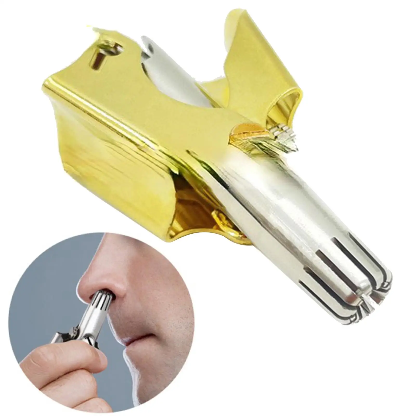 Stainless Steel Manual Nose Trimmer Washable Nose Razor Shaver No Batteries Required Ear Hair Cutter Gifts