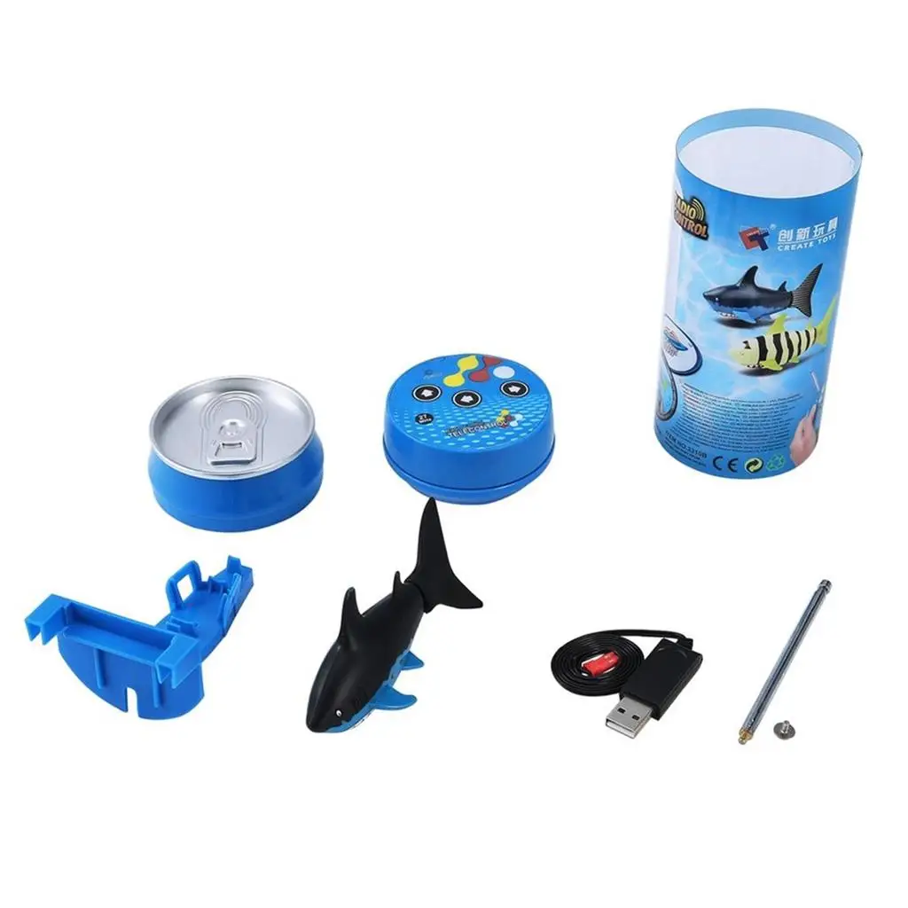 Remote Control Mini Shark Fish  Pet Toy Children Gift - Black