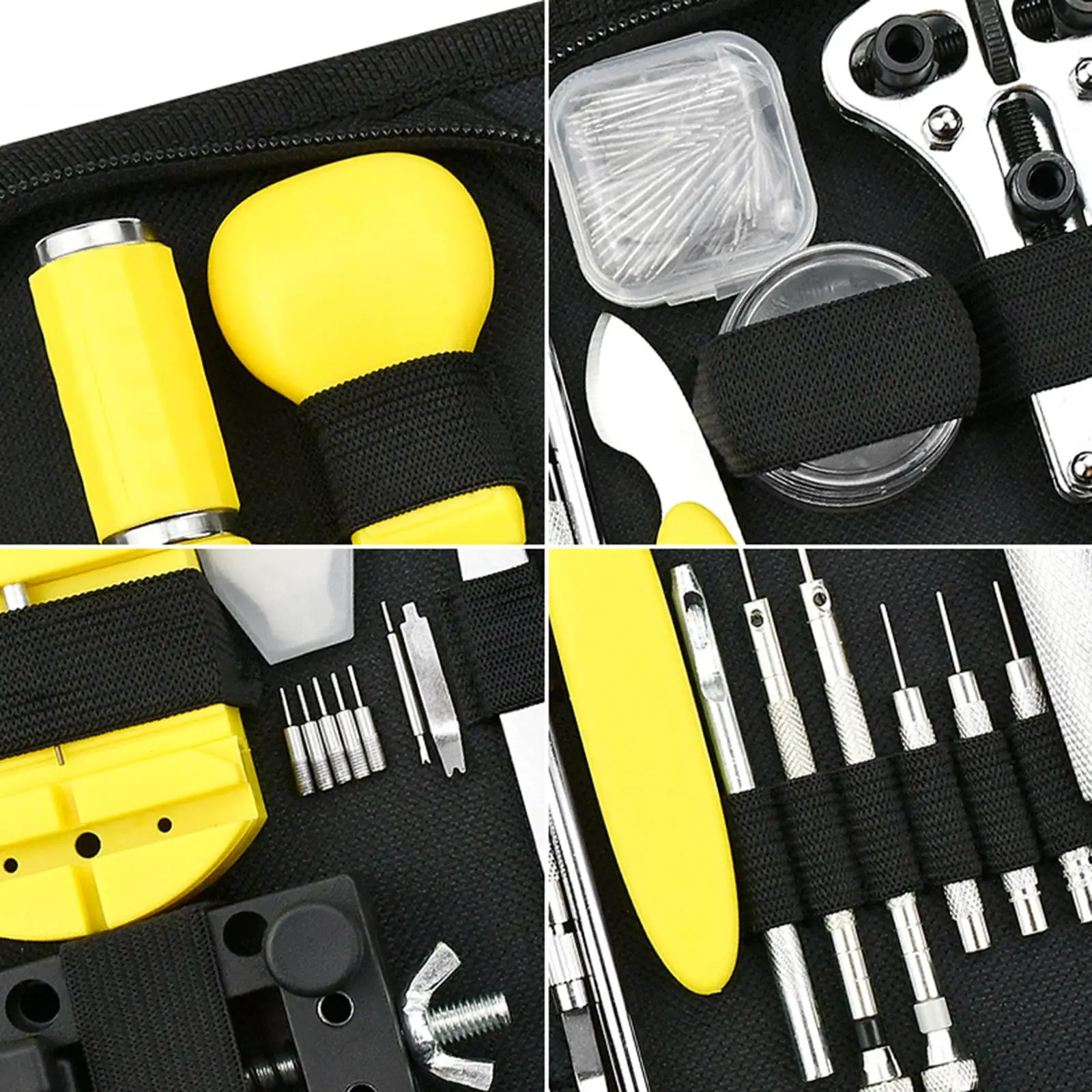 147Pieces Watch Clock Repair Tool with Carrying Case Alloy Steel Adjustment Repair Tools Housing Opener Back Case Remover