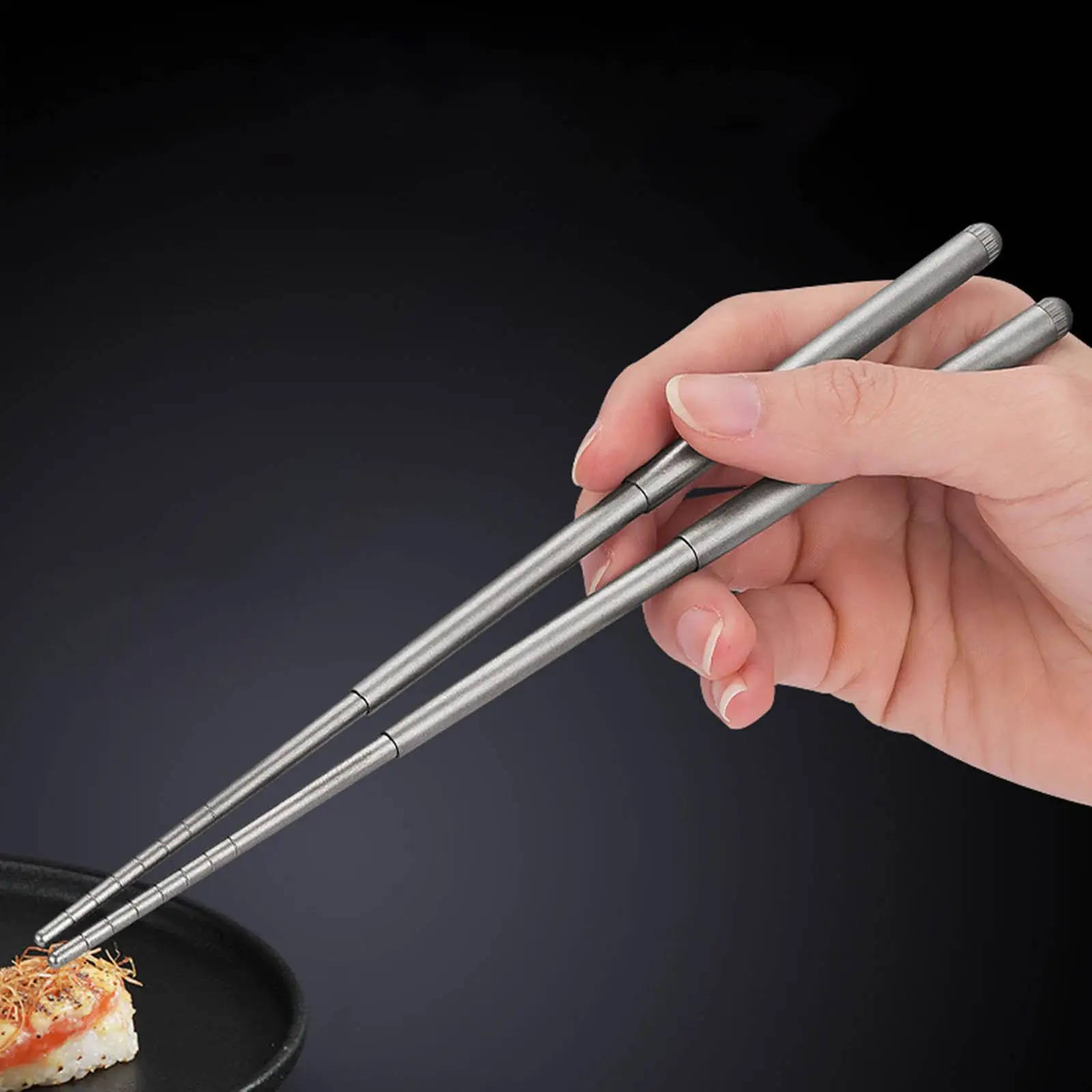 Portable Titanium Folding Chopsticks Utensils Reusable Cutlery Dinnerware Tableware for Camping Outdoor Office Hiking Kitchen