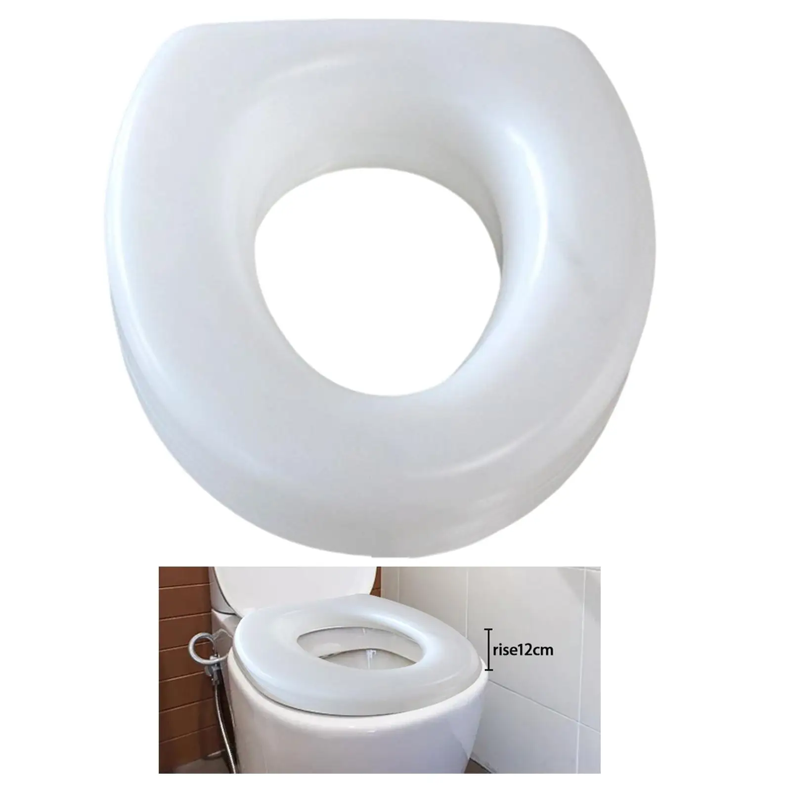 Raised Toilet Seat Assist Device Adjustable for Disabled Accessories  Durable Adds 4.7inch to Toilet Height 