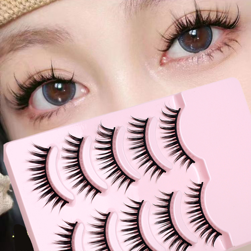 DINGSEN Japanische Natürliche Wimpern Cos Dicken Wimpern Prom Leistung Lange Gekreuzte Acryl Wimpern 5 Pairs Frauen Wimpern – Detail 2