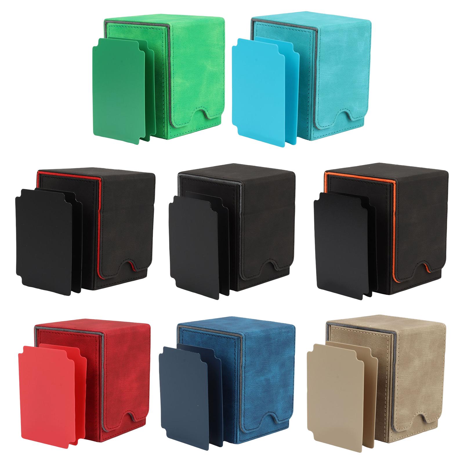 Leather Deck Case Card Saver Card Holder Card Organization Box for Game Card Large Size Fit 100 Sleeved Cards