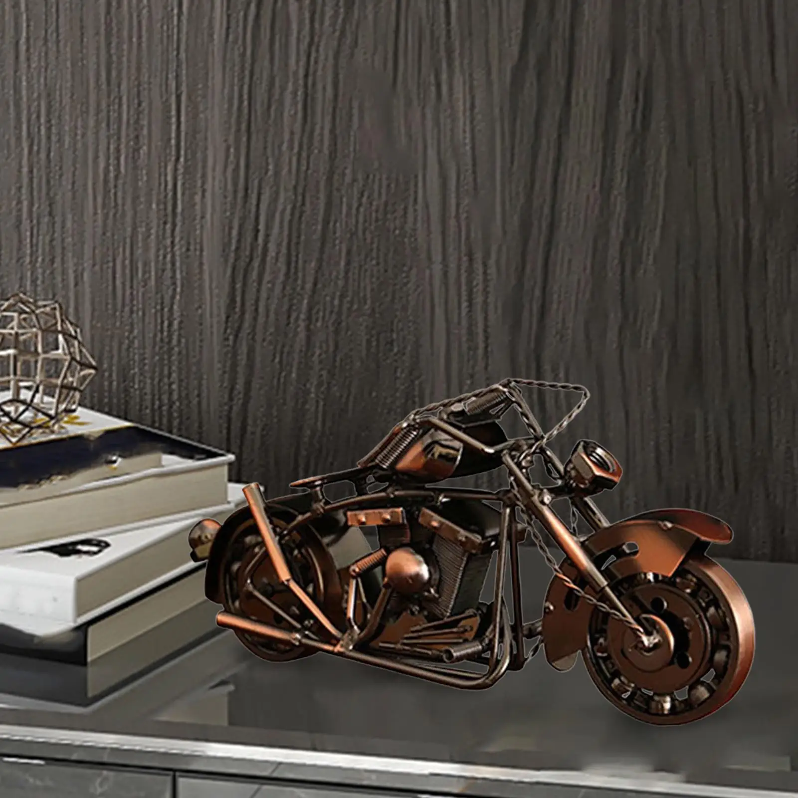 Metal Retro Motorcycle Figurine Statue Craft Collection for Gift Home Decor