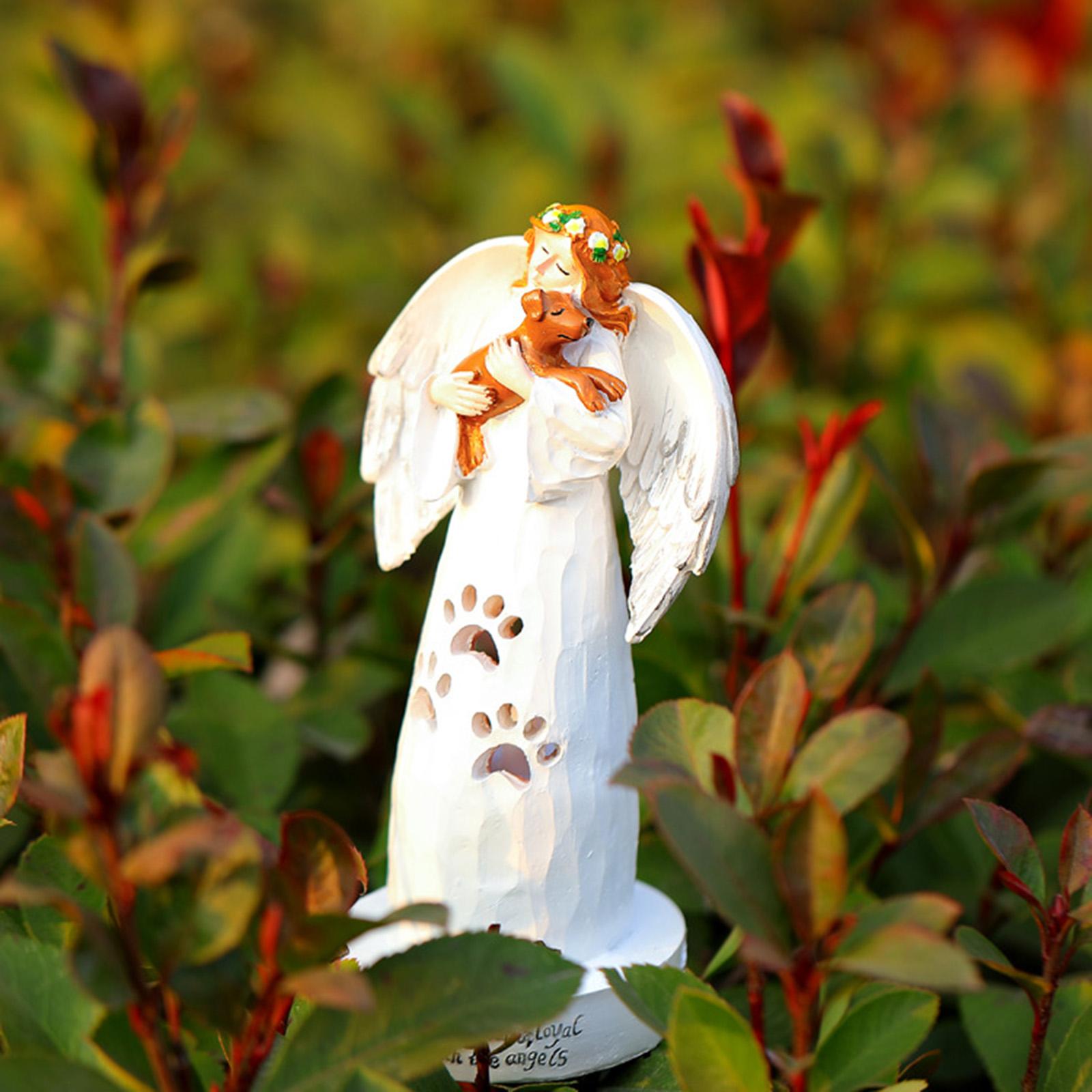 Fairy Statue Garden Ornament Porch Angel Sculpture Yard Art Resin Craft Landscaping for Home Garden Decoration