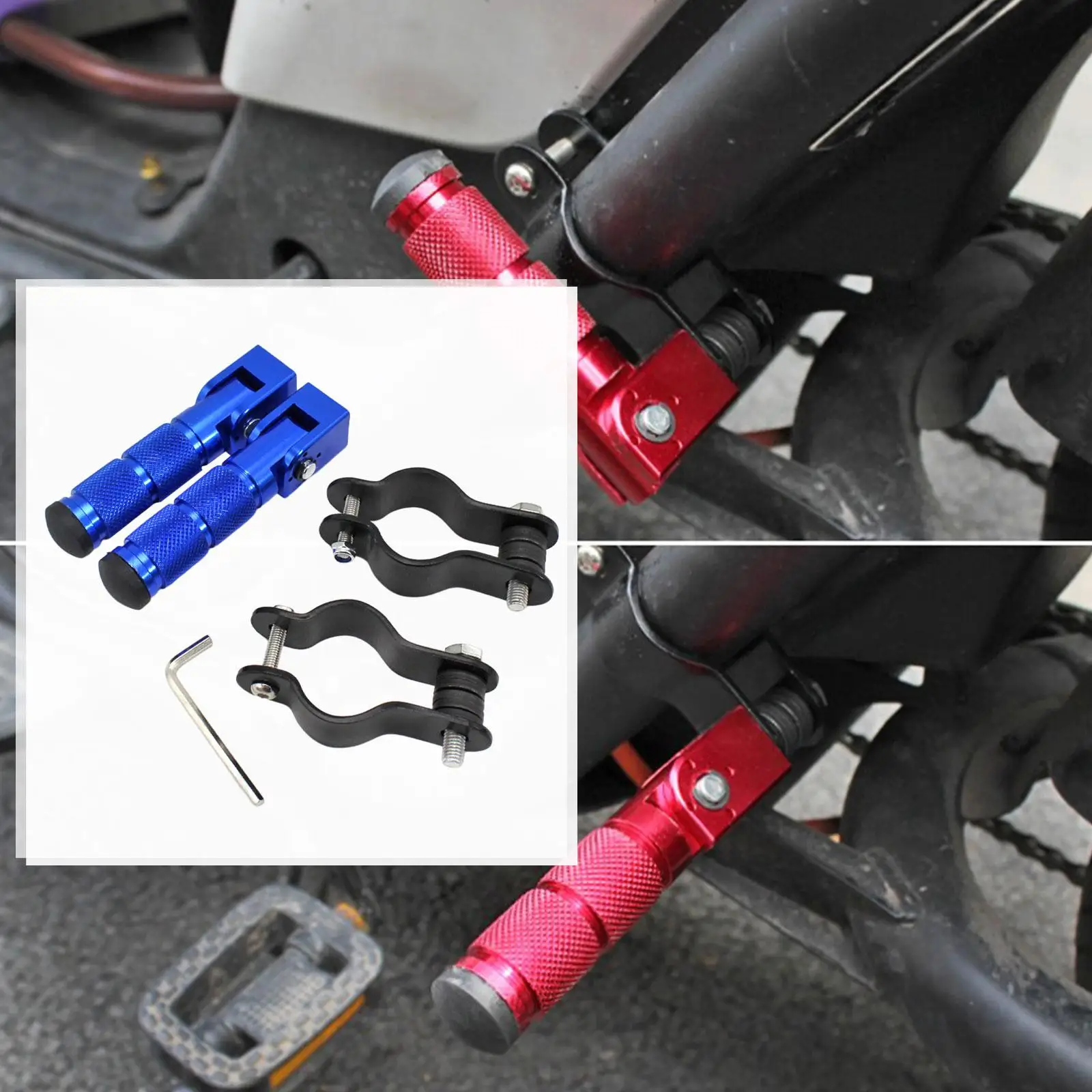 Universal Foot Pegs Folded Non-Slip Cycling  Bikes with Brackets