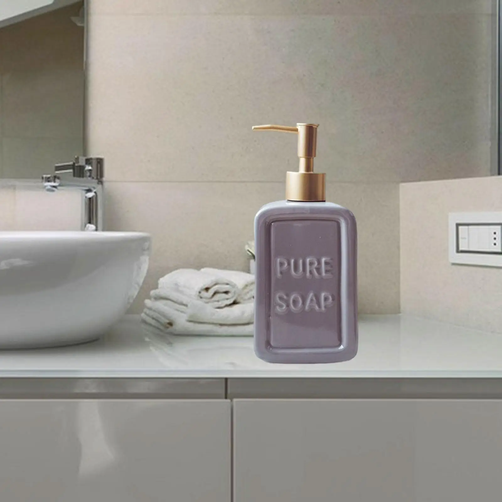 475ml Hand Soap Dispenser Portable Reusable with Pump Jar Pump Bottle for Tabletop Bathroom Hotel Liquid Conditioner