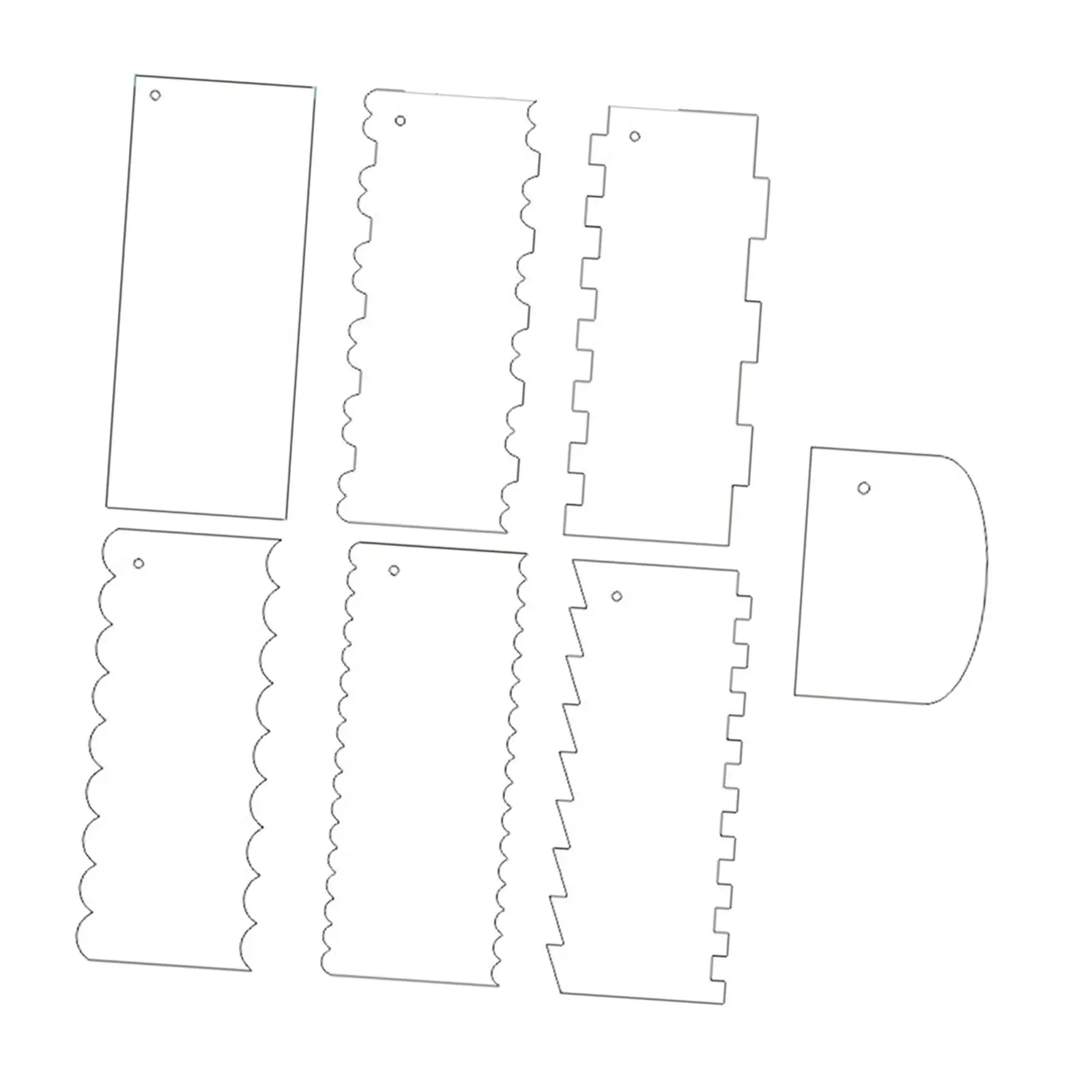 Set DIY Icing Frosting Mousse Pastry Smoother with Different Shapes and Patterns Cake Stripes Edge for Wedding cake