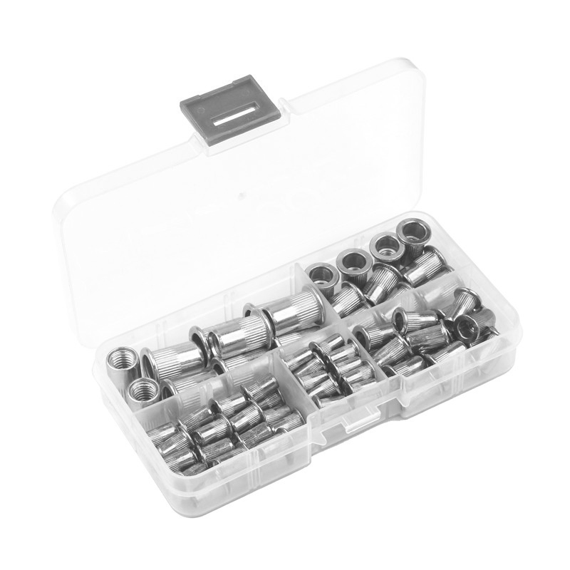 100pcs Tool Kit M3/M4/M5/M6/M8 Aluminum Rivets Nuts Rivet Gun Threaded Riveter Flatheadscrew Fasteners Accessories Nuts&Bolts
