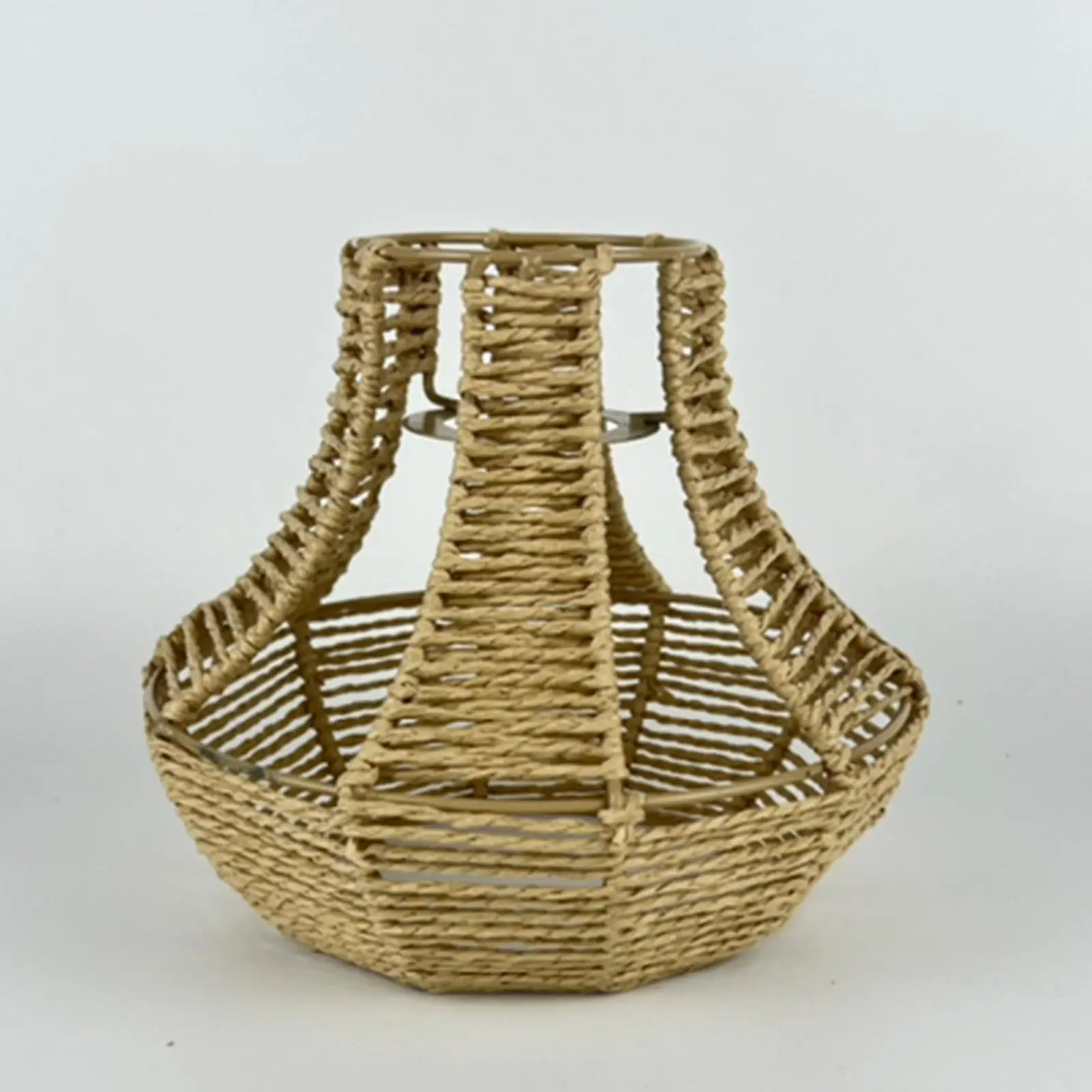 Weave Pendant Lamp Shade Rope Rattan Chandelier Cover, Easy Installation