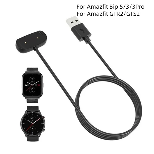 USB Charging Cable for Amazfit Bip 5 3 Pro GTS 2 GTR 2 2e Mini Bip U T-rex  Pro Charger Adapter Charger Wire Line - AliExpress
