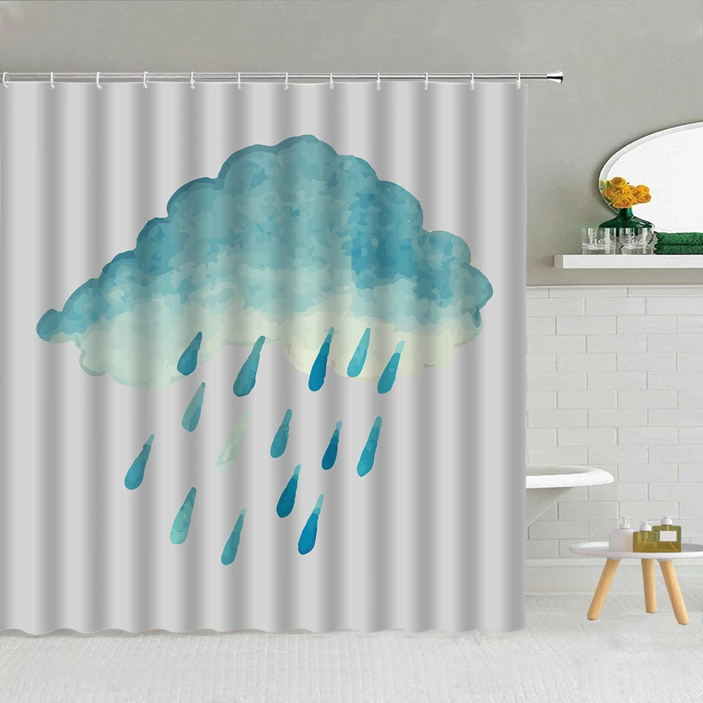 gota água geométrica decoração do banheiro cortinas