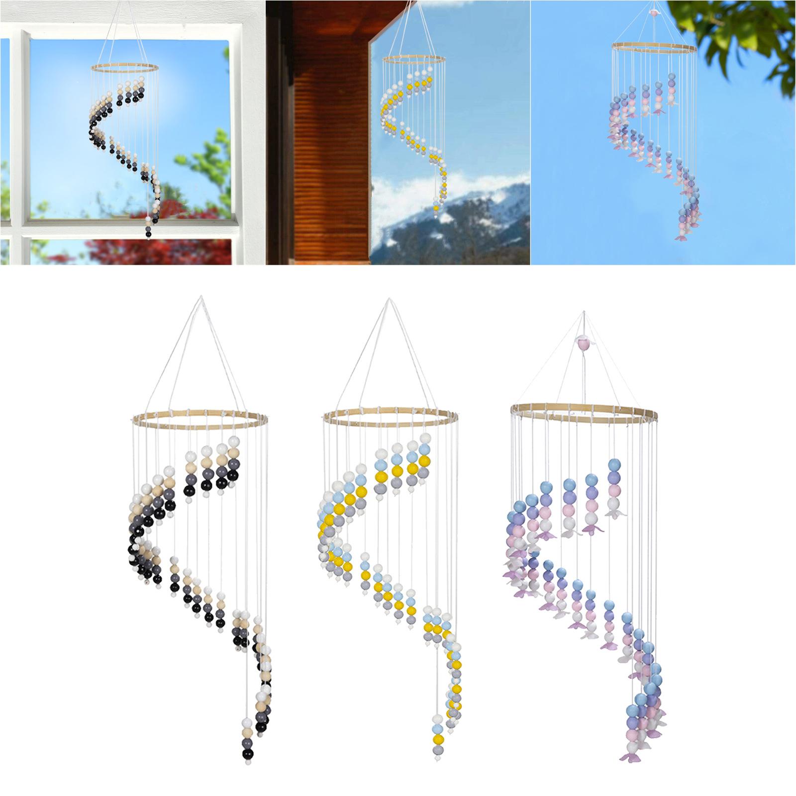 DIY Wooden Beads Wind Chime Hannging Mobile for Wall Hannging Crib Bed