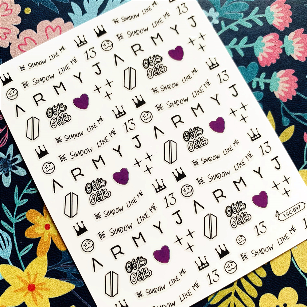 Best of Newest TSC-037 English Letter TSC Series Fashion English Alphabet 3d Nail Art Stickers Decal Template Diy Nail Tool Decoration Reviews & Tips