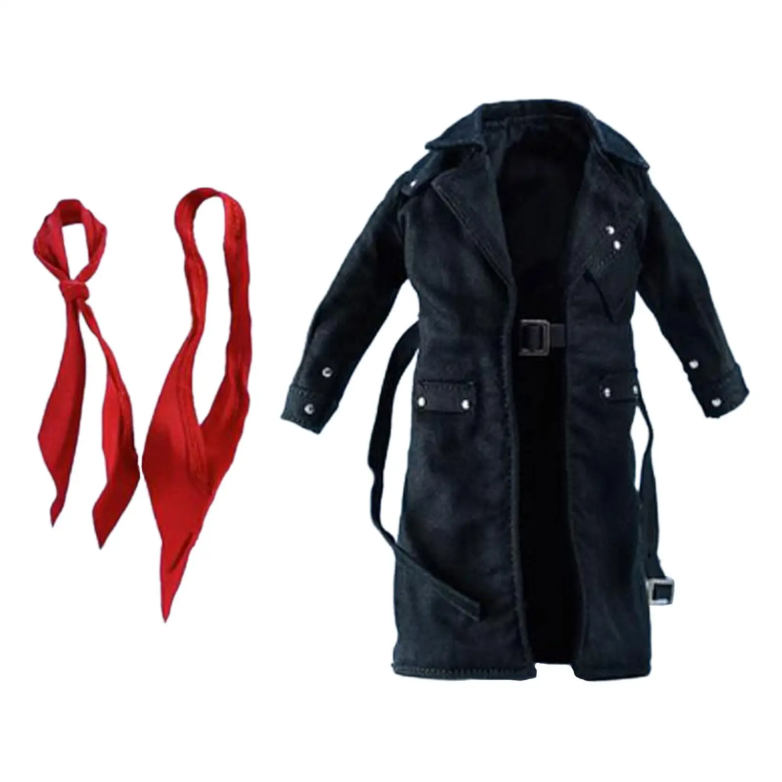 1/12 Scale Wired Trench Coat Costume Stylish Dolls Dress up Male Figure Coat for 6`` inch Soldier Figures Accessories