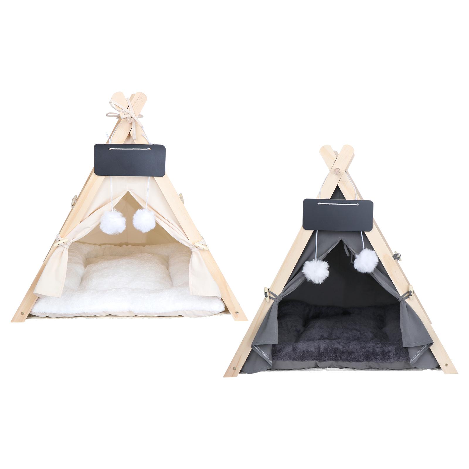 Pet Teepee, Dog House, Mat, Rest Bed, Cat Tent, Bed with Pillow, Winter Nest for , Kittens, Indoor And Outdoor, All Seasons