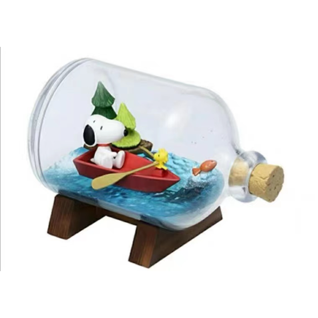 Re-ment Peanuts Snoopy Woodstock Terrarium On Vacation