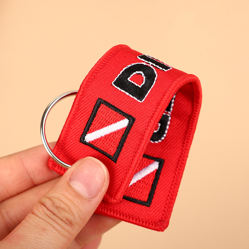 Auto-Schlüsselanhänger, Stickerei, Taucher-Schlüsselanhänger, Schlüsselanhänger, ATV-Schlüsselanhänger, Tasche, Gepäckanhänger, Reise, Tauchen, Rucksack, Tasche, Flagge – Detail 8