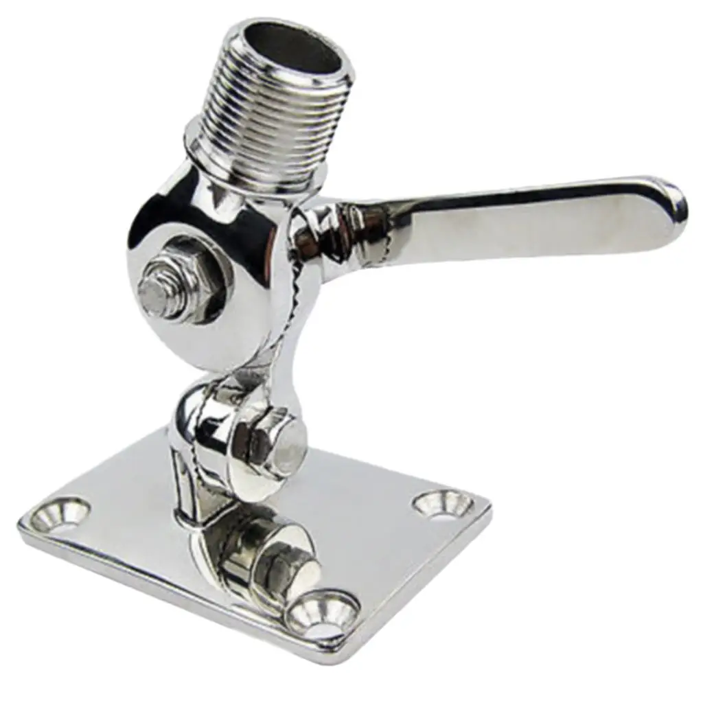 Adjustable Marine Radio VHF Antenna Base Mount Stainless Steel for Boats