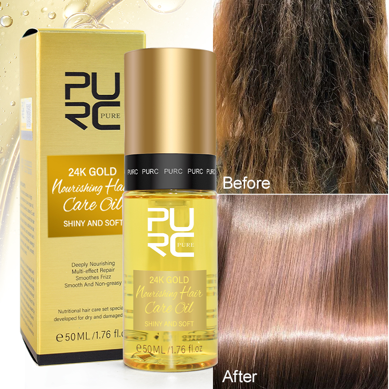 Best of PURC 24K Gold Nourishing Hair Oil Smoothing Repair Damaged Frizz Hair Professional Hair Care Products For Women Reviews & Tips