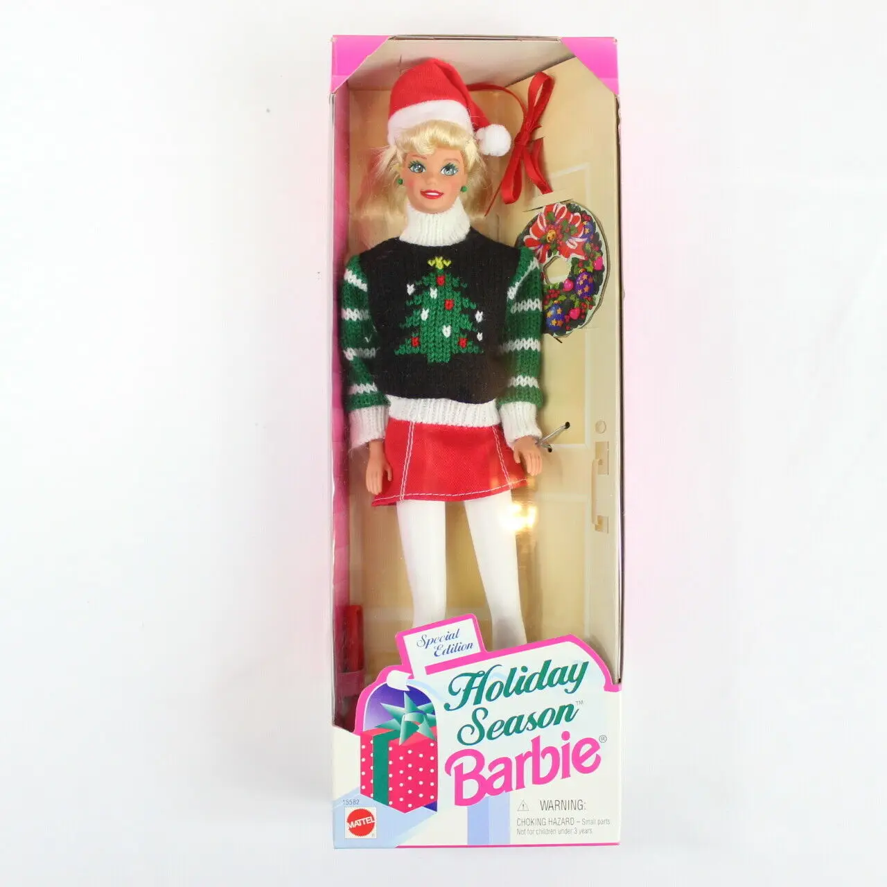 Original barbie 1996 temporada de férias boneca chapéu de natal camisola  saia atmosfera roupas brinquedos para crianças presente de natal especial|  | - AliExpress