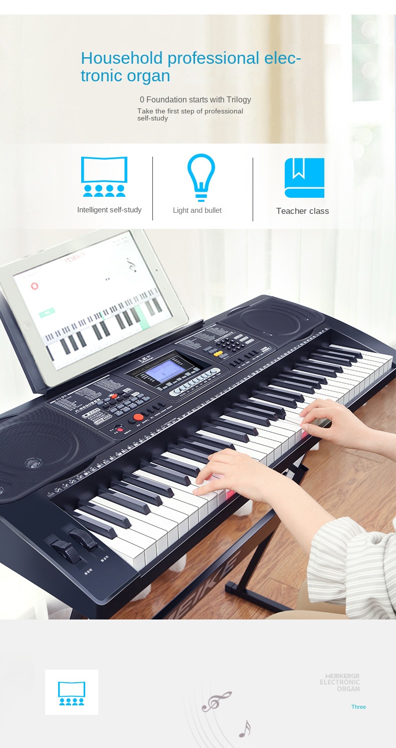 Title 9, Midi Electronic Organ MK-8690 Professional 61 S...