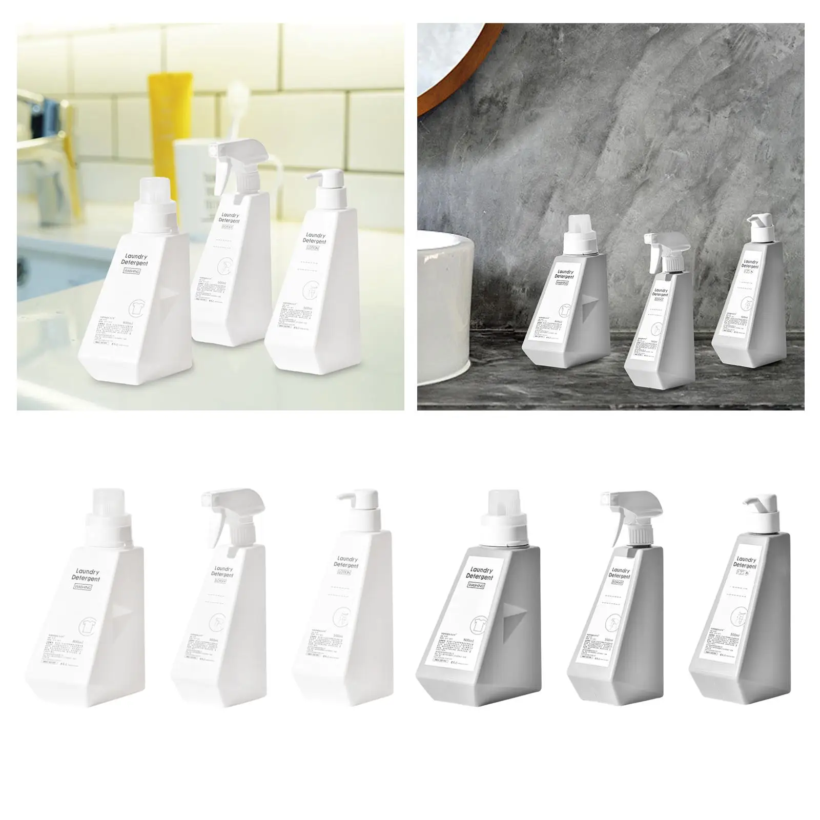3x Empty Lotion Pump Bottles Liquid Dispenser for Lotions Body Soap Shampoo
