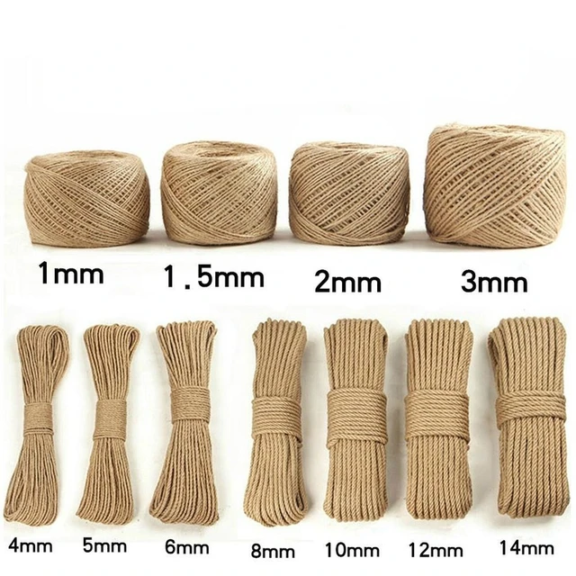Natural Jute Rope Thick Rope,Bundling Craft Decor,10mm Natural Sisal Rope  and Thick Jute Twine for Cat Scratching Posts, Gardening Bundling, Crafts