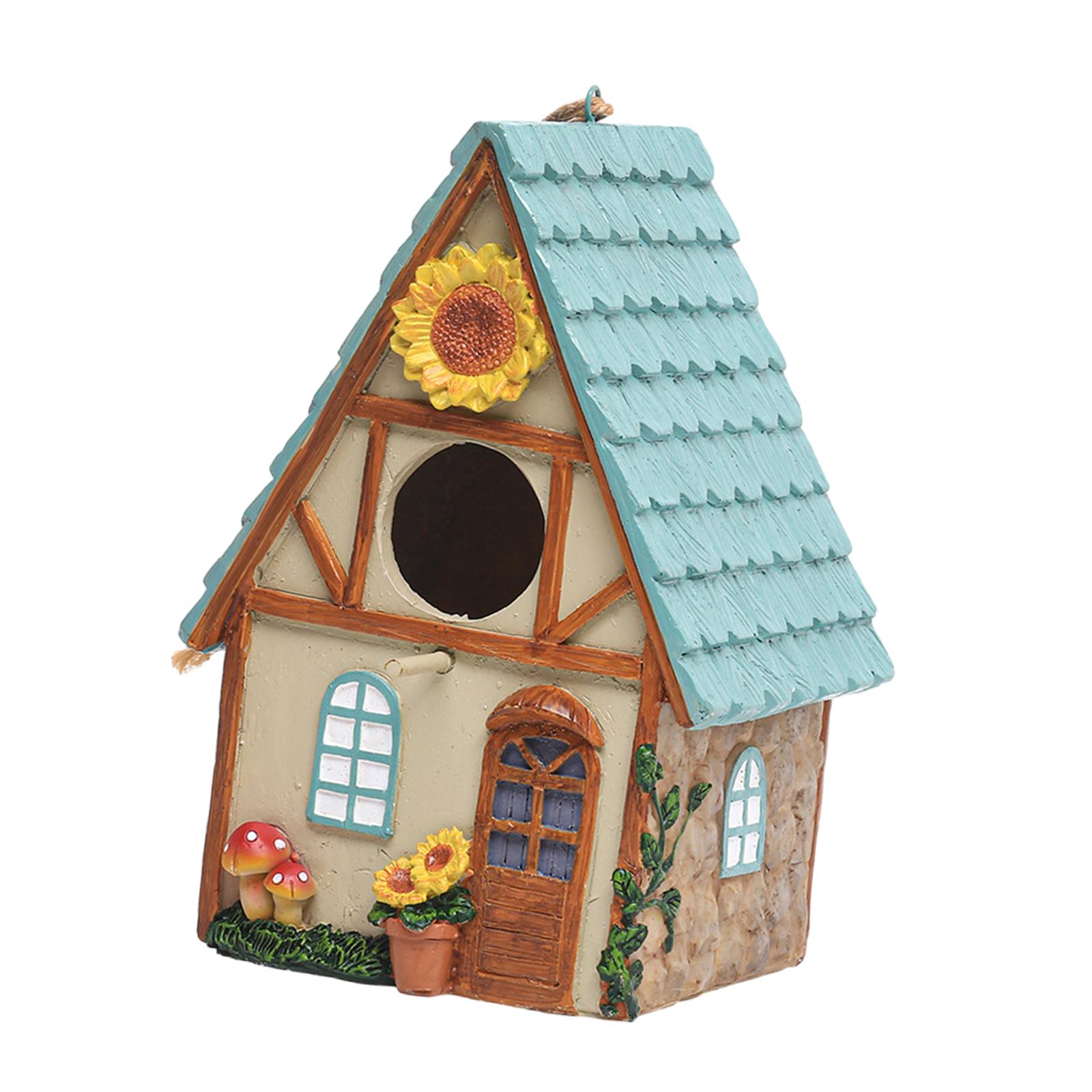 Bird House Weather Resistance Bird Nest Bird Cottages Nest Small Bird Rest Place for Backyard Gardening Gift Fence Garden Patio